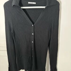 Pink Clover Black Button Down Shirt